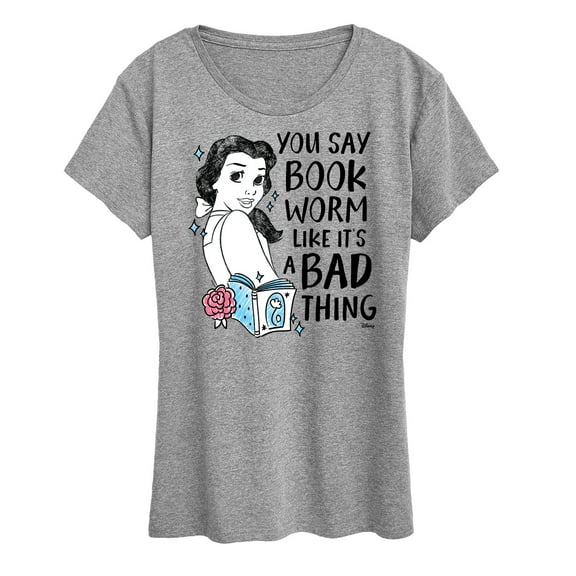 Disney Princess - Belle Bookworm Isn't Bad - Women's Short Sleeve Graphic T-Shirt