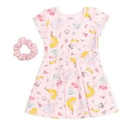 Disney Princess Belle Cinderella Ariel Toddler Girls French Terry Skater Dress Infant to Big Kid