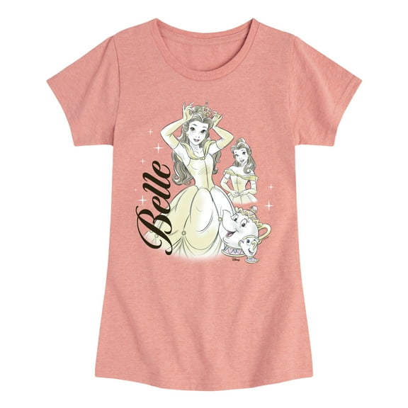 Disney Princess - Belle Collage - Toddler & Youth Girls Short Sleeve Graphic T-Shirt