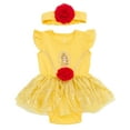 thumbnail image 1 of Disney Princess Belle Cosplay Bodysuit With Skirt Overlay & Headband Outfit Set Newborn to Infant, 1 of 5