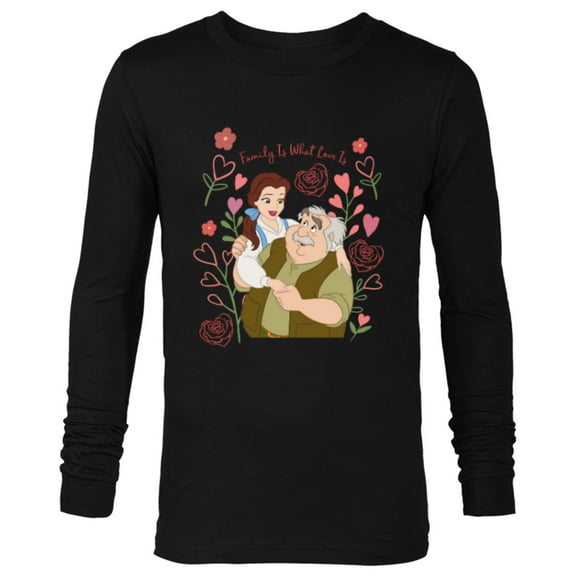 Disney Princess Belle Dad & Daughter Family Is What Love Is - Long Sleeve T-Shirt for Men - Customized-Black