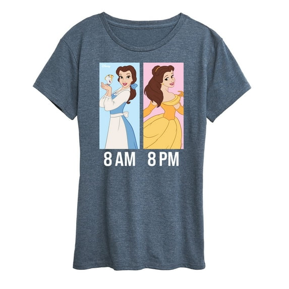 Disney Princess - Belle Day And Night Wear- Women's Short Sleeve Graphic T-Shirt