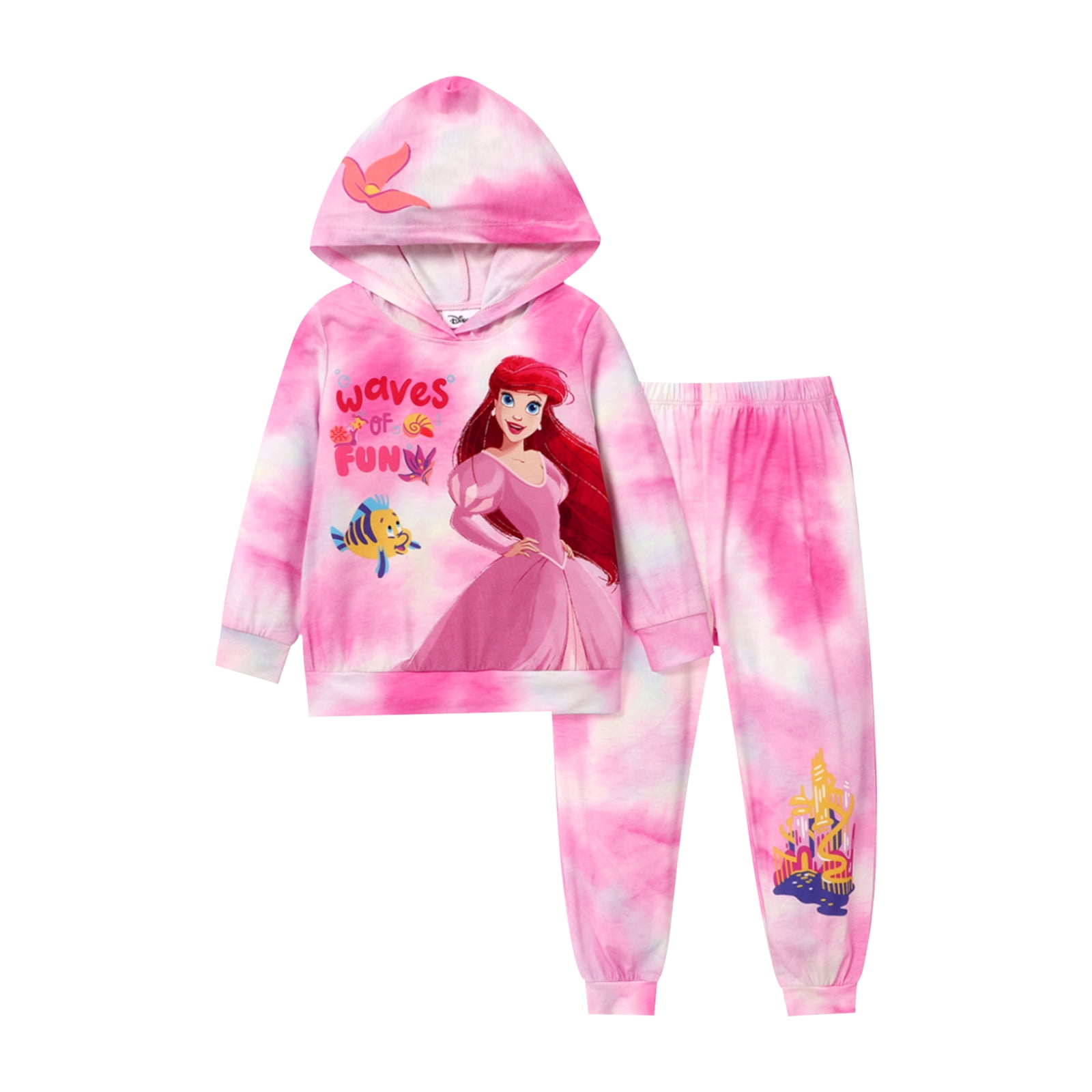 Disney Princess Belle Elsa Hoddie and Jogger 2Pcs Outfits Set Toddler