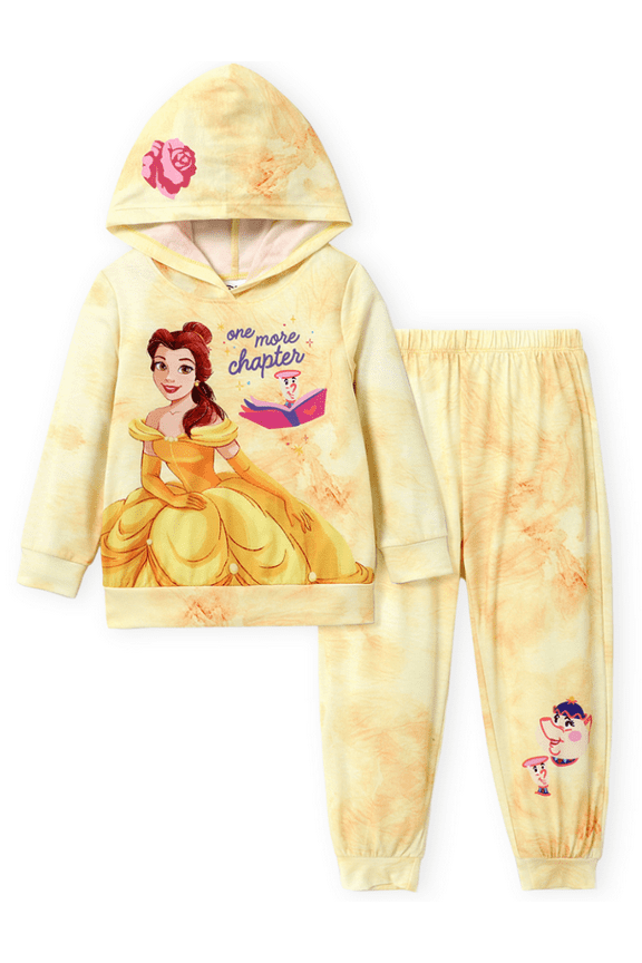 Princess Belle Elsa Hoddie and Jogger 2Pcs Outfits Set Toddler to Big Girl Size 3-10