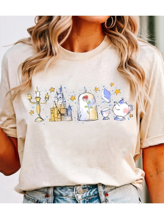 Disney Princess Belle Fall Comfort Colors T-Shirt, Beauty And The Beast Characters Shirt, Belle Disney World Tee, Funny Disney Outfit, Disney Family Trip, Ivory Color, Size M