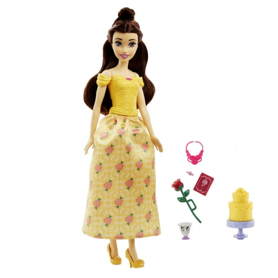 Disney Princess Belle Fashion Doll, Character Friend and 4 Accessories