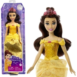 Disney Princess Belle Styling Head, Brown Hair, 10 Piece Pretend Play Set,  Beauty and the Beast, Officially Licensed Kids Toys for Ages 3 Up, Gifts