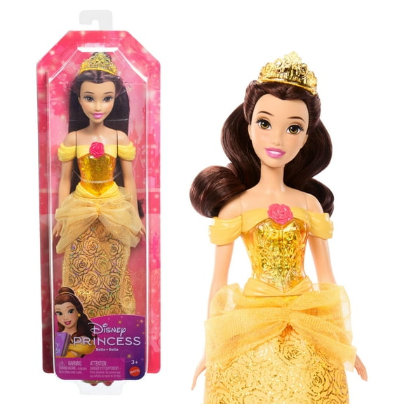 Disney Princess Belle Fashion Doll with Brown Hair, Brown Eyes & Tiara Accessory
