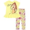 thumbnail image 1 of Disney Princess Belle Floral Toddler Girls Peplum T-Shirt and Capri Leggings Outfit Set Belle Yellow 4T, 1 of 5