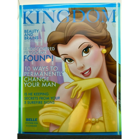 Disney Princess Belle Folder - Blue Colored Folder School Folder