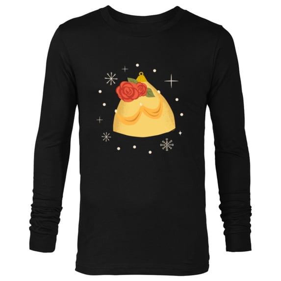 Disney Princess Belle Holiday Christmas Ornament - Long Sleeve T-Shirt for Men - Customized-Black