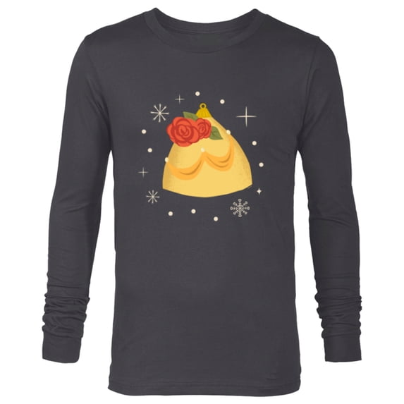 Disney Princess Belle Holiday Christmas Ornament - Long Sleeve T-Shirt for Men - Customized-Charcoal Heather