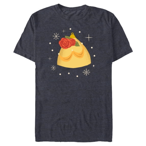 Disney Princess Belle Holiday Christmas Ornament - Short Sleeve Blended T-Shirt for Adults - Customized-Navy Heather