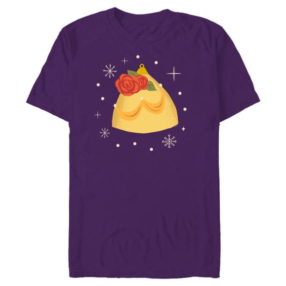 Disney Princess Belle Holiday Christmas Ornament - Short Sleeve Blended T-Shirt for Adults - Customized-Purple