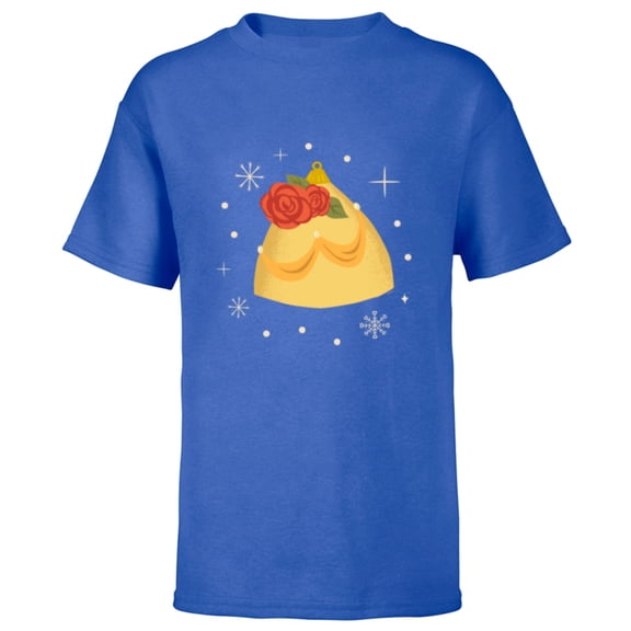 Disney Princess Belle Holiday Christmas Ornament - Short Sleeve T-Shirt for Kids - Customized-Royal