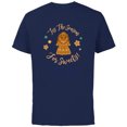 thumbnail image 1 of Disney Princess Belle Holiday Gingerbread Season for Sweets - Short Sleeve Cotton T-Shirt for Adults - Customized-Navy, 1 of 5