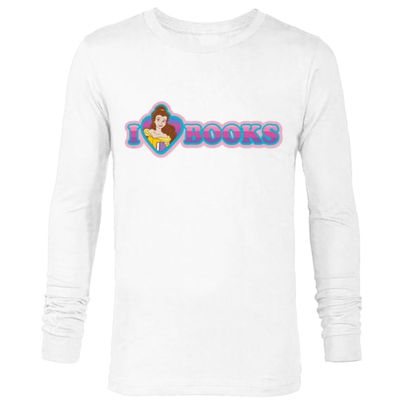 Disney Princess Belle I Heart Books - Long Sleeve T-Shirt for Men - Customized-White