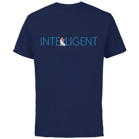 Disney Princess Belle Intelligent - Short Sleeve Cotton T-Shirt for Adults - Customized-Navy