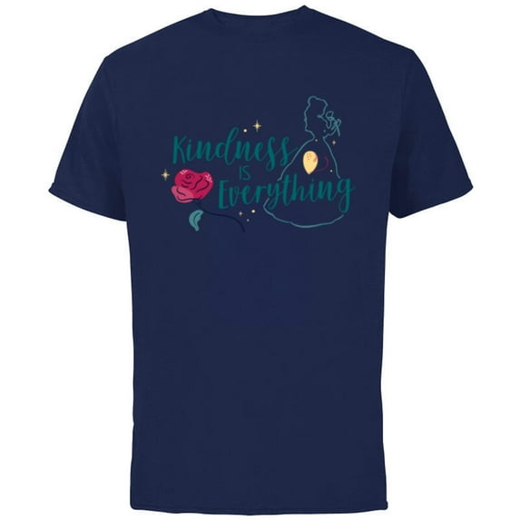 Disney Princess Belle Kindness is Everything - Short Sleeve Cotton T-Shirt for Adults - Customized-Navy