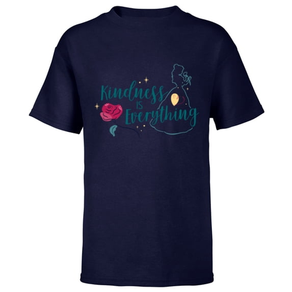 Disney Princess Belle Kindness is Everything - Short Sleeve T-Shirt for Kids - Customized-Navy