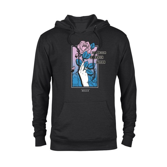 Disney Princess Belle Like a Rose, I Stand Tall - Pullover Hoodie for Adults - Customized-Black