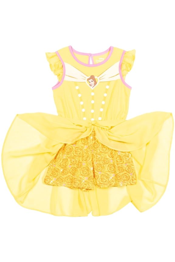 Beauty and the Beast Little Girls' Cosplay Skirt Overlay Romper Belle Yellow Pink