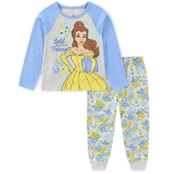 Disney Princess Belle Long Sleeve Shirt and French Terry Pants (Girls), 2 Piece Set, Sizes 2T-6X