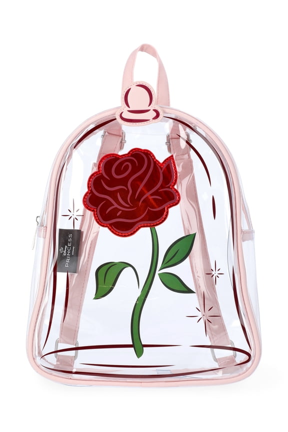 Disney Beauty and The Beast Women's 10" Clear Mini Backpack, Clear