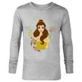 thumbnail image 1 of Disney Princess Belle Modern Art Deco Style - Long Sleeve T-Shirt for Men - Customized-Athletic Heather, 1 of 5
