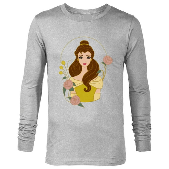 Disney Princess Belle Modern Art Deco Style - Long Sleeve T-Shirt for Men - Customized-Athletic Heather