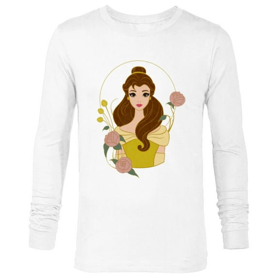 Disney Princess Belle Modern Art Deco Style - Long Sleeve T-Shirt for Men - Customized-White