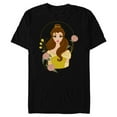 thumbnail image 1 of Disney Princess Belle Modern Art Deco Style - Short Sleeve Blended T-Shirt for Adults - Customized-Black, 1 of 5
