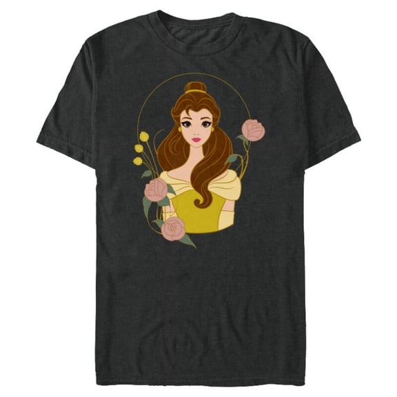 Disney Princess Belle Modern Art Deco Style - Short Sleeve Blended T-Shirt for Adults - Customized-Dark Heather
