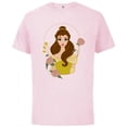 thumbnail image 1 of Disney Princess Belle Modern Art Deco Style - Short Sleeve Cotton T-Shirt for Adults - Customized-Soft Pink, 1 of 5