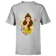 thumbnail image 1 of Disney Princess Belle Modern Art Deco Style - Short Sleeve T-Shirt for Kids - Customized-Athletic Heather, 1 of 5