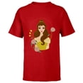 thumbnail image 1 of Disney Princess Belle Modern Art Deco Style - Short Sleeve T-Shirt for Kids - Customized-Red, 1 of 5