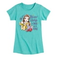thumbnail image 1 of Disney Princess - Belle Never Judge A Book - Toddler & Youth Girls Short Sleeve T-Shirt, 1 of 4