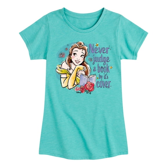 Disney Princess - Belle Never Judge A Book - Toddler & Youth Girls Short Sleeve T-Shirt