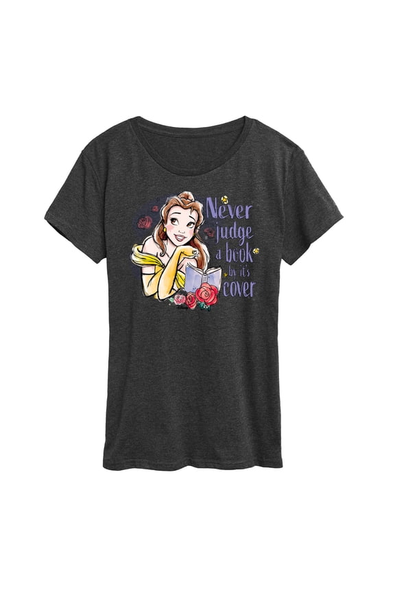 Princess - Belle Never Judge A Book - Women's Short Sleeve Graphic T-Shirt