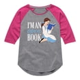 thumbnail image 1 of Disney Princess - Belle Open Book - Toddler And Youth Girls Raglan Graphic T-Shirt, 1 of 4