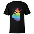 thumbnail image 1 of Disney Princess Belle Rainbow Gradient Beauty and the Beast- Short Sleeve T-Shirt for Kids - Customized-Black, 1 of 5