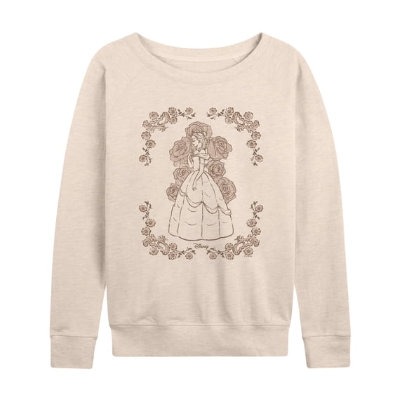Disney Princess - Belle Roses - Women's French Terry Long Sleeve Pullover