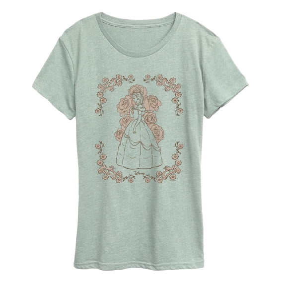 Disney Princess - Belle Roses - Women's Short Sleeve Graphic T-Shirt