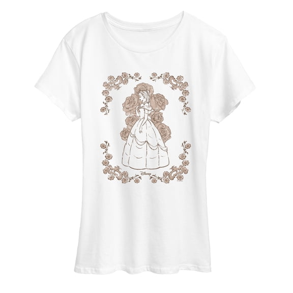 Disney Princess - Belle Roses - Women's Short Sleeve Graphic T-Shirt
