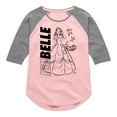 thumbnail image 1 of Disney Princess - Belle Sketch - Toddler & Youth Girls Raglan Graphic T-Shirt, 1 of 5