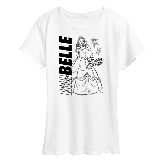 Disney Princess - Belle Sketch - Women's Short Sleeve Graphic T-Shirt