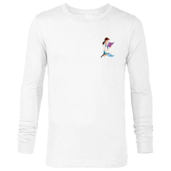 Disney Princess Belle Small Print - Long Sleeve T-Shirt for Men - Customized-White