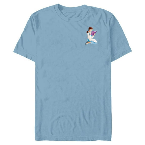 Disney Princess Belle Small Print - Short Sleeve Blended T-Shirt for Adults - Customized-Ocean Blue