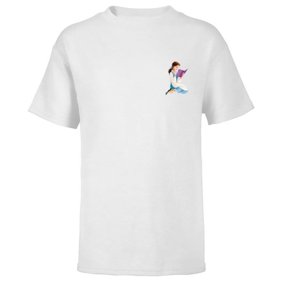 Disney Princess Belle Small Print - Short Sleeve T-Shirt for Kids - Customized-White