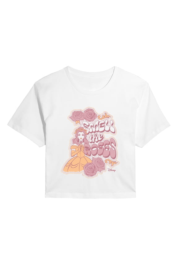 - Belle Smell the Roses Cropped Graphic T-Shirt